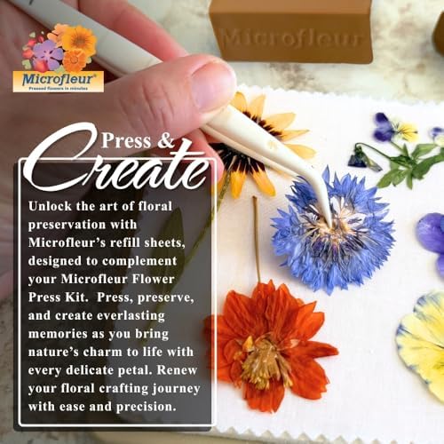 Microfleur Microwave Flower Press Refill Pack, DIY Floral Art - 5" (13 cm)