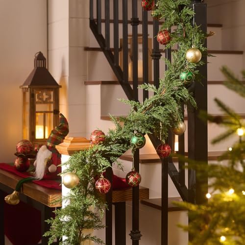 Valery Madelyn 6ft Artificial Norfolk Pine Christmas Garland for Mantle 2PC