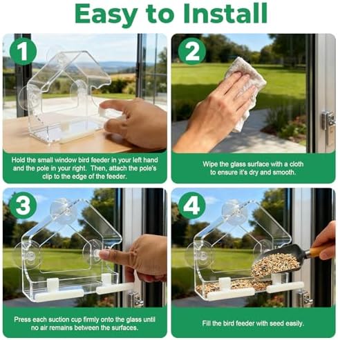Window Bird Feeders for Outdoors with Flower Hummingbird Feeder