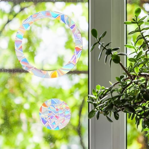 48 Pcs Anti Collision Window Decals for Bird Strikes 3 Sheets of Static Window Clings Circle and Ring Style Stop Birds Flying Into Windows Bird Strike Prevention Glass Door Windows Stickers