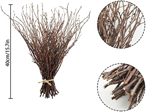 Uieke 50PCS Birch Twigs – 17 Inch Natural Dried Plants Decorative Birch Branches for DIY Crafts, Birch Sticks for Vases Wedding Arrangements Home Wreath Decor