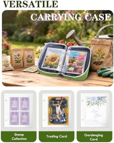 Seed Storage Organizer with 20 Clear Sleeves, 10 PCS Seed Envelopes