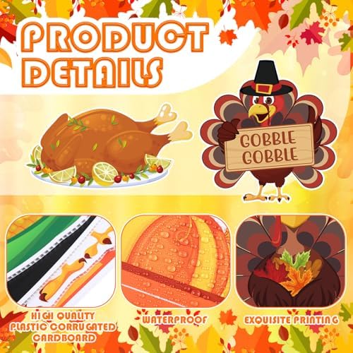 Threehoney 12 Pcs Thanksgiving Yard Signs with Stakes