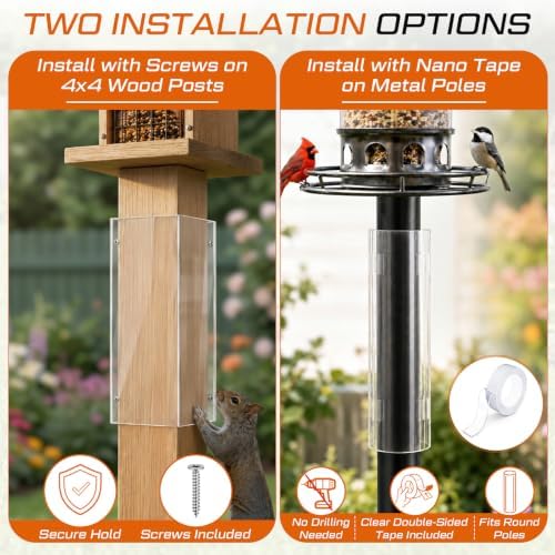 Junkin 4 Pack Squirrel Baffle for 4x4 Square Bird Feeder Pole 16"x20"
