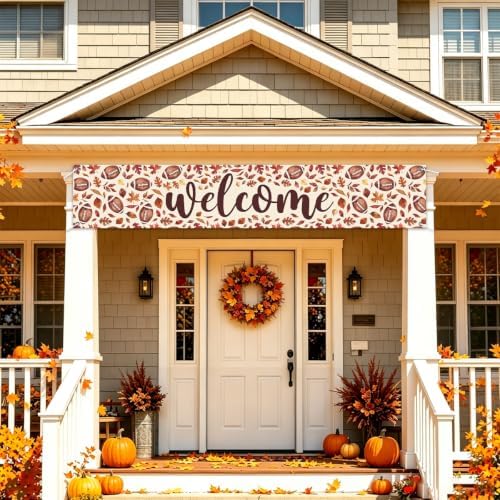 Welcome Fall Banner Fall Football Banner Yard Party Outdoor Decor