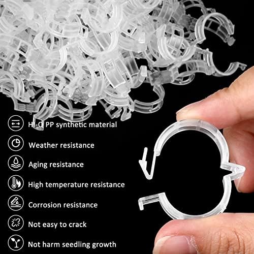 200 Pcs Plastic Trellis Plant Support Clips for Support, Grape and Tomato Vine, Vegetables Plants, Garden Clips to Grow Upright Makes Plants Healthier (Pack of 3)