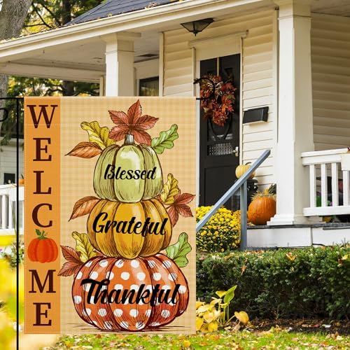 OHOME Fall Decor - Fall Garden Flag - Thanksgiving Decorations