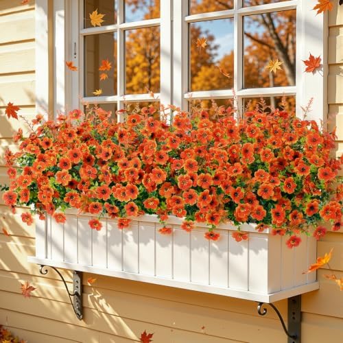 SHareconn 48Pcs Artificial Fall Flowers UV Resistant Fake Mums for Outdoors
