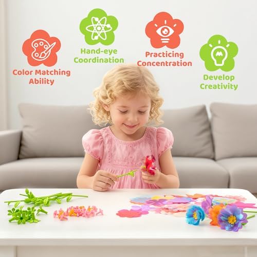 180 Piece Fabric Flower Refill Kit for DIY Bouquets and Flower Maker
