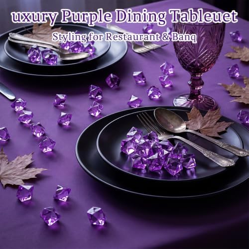160 Pieces Purple Acrylic Fake Ice Rocks, Vase Filler for Table Centerpiece
