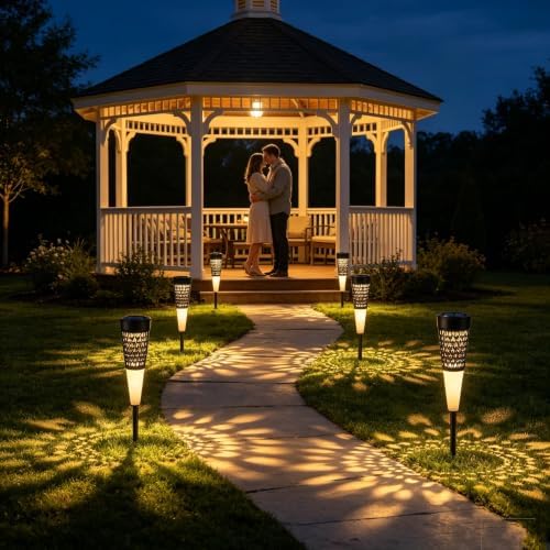 Toodour Solar Lights Outdoor Garden, 4 Pack Solar Pathway Lights Waterproof