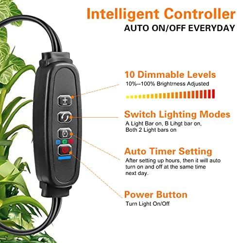 Grow Light Strip Waterproof Grow Lights for Indoor Plants Full Spectrum Plant Grow Lights Indoor with Auto ON/Off Timer White Red 120 LEDs Sunlike Grow Lamp for Plant Light for Indoor Plants (1)
