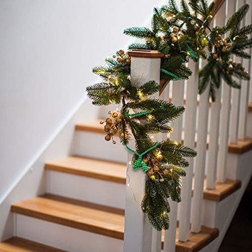 Shappy 6 Pieces Garland Ties for Banister Reusable Green