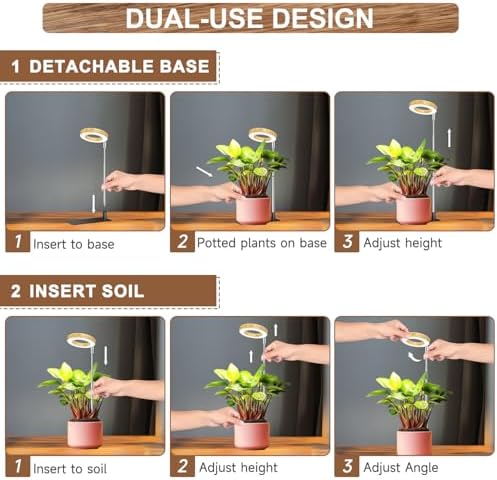 Aokrean Grow Lights for Indoor Plants Growing, Full Spectrum with Base