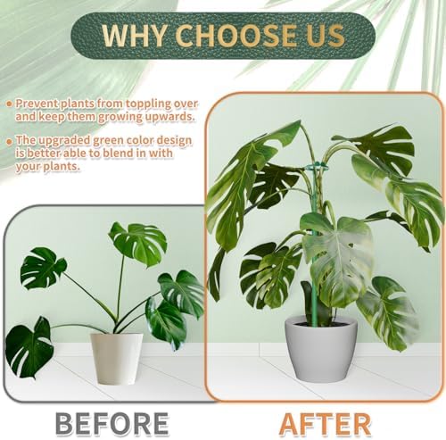 Telescoping Plant Stakes, 5Pcs 17.9IN to 42.3IN Adjustable Monstera Support