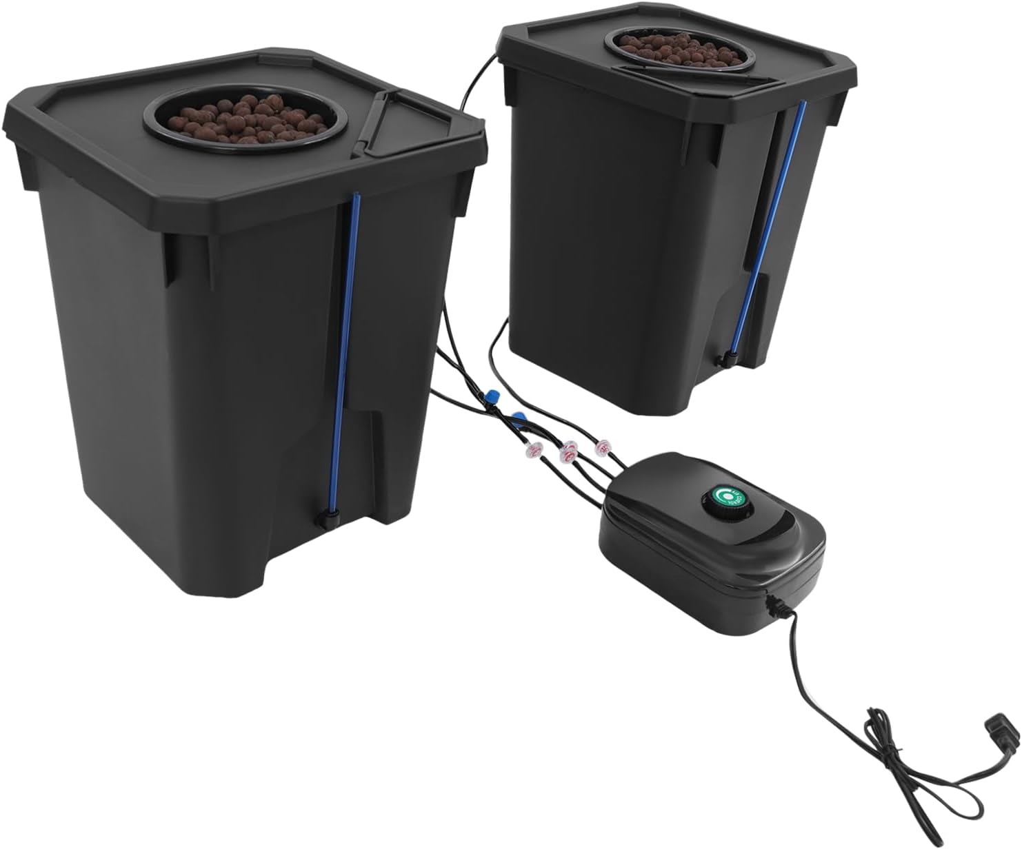 Hydroponic Growing Bucket Kit, Recirculating Hydroponics Growing System Drip Garden System with 2 Hydroponics Growing