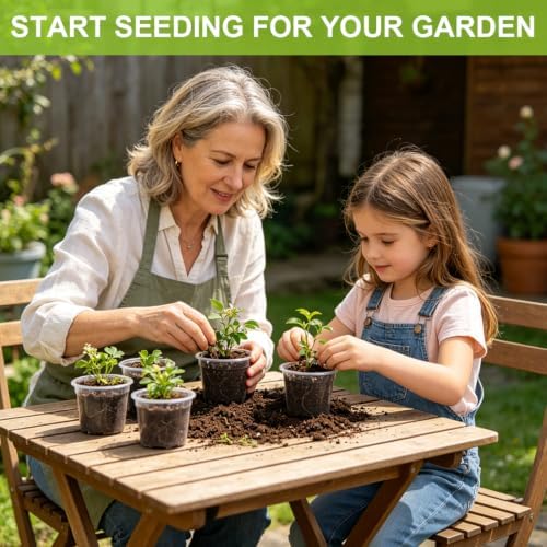RooTrimmer 100 Pack 2.8 Inches Clear Plant Pots with Drainage Holes, Transparent Seeding Nursey pots, Round Plastic pots for Seeds Starter, Seeds Germination