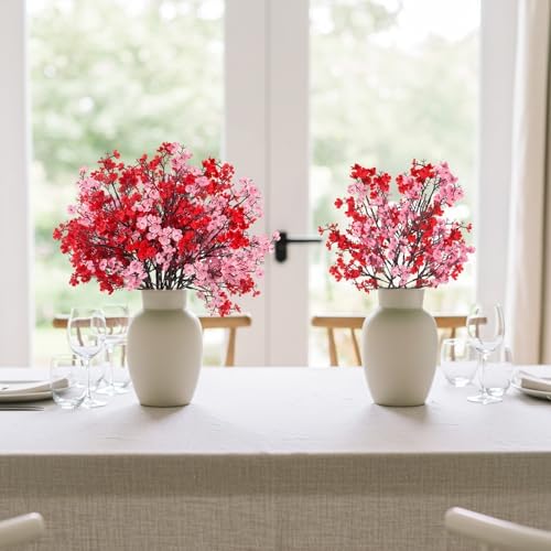 8Pcs Artificial Flowers Real Touch Fake Babys Breath Flowers Decorations