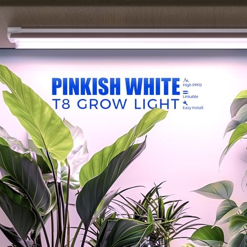 Barrina T8 LED Grow Light 4FT, Full Spectrum, Pinkish White, 4 Packs