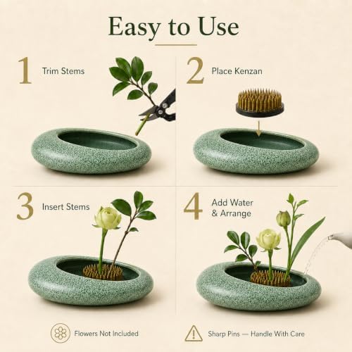 Ikebana Flower Frog Vase Kit,Flower Lovers,Practitioners,Craft Enthusiasts
