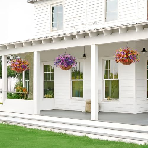 Artificial Fake Hanging Flowers Plants Basket for Outdoor Decoration