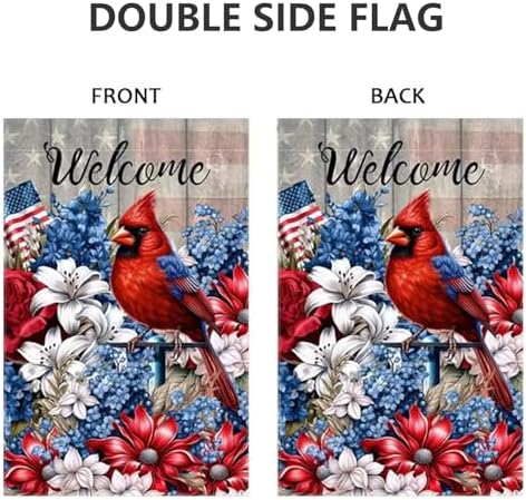 4th of July Garden Flags 12x18 Inch Double Sided Outside