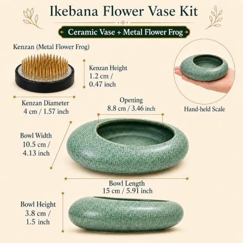 Ikebana Flower Frog Vase Kit,Flower Lovers,Practitioners,Craft Enthusiasts