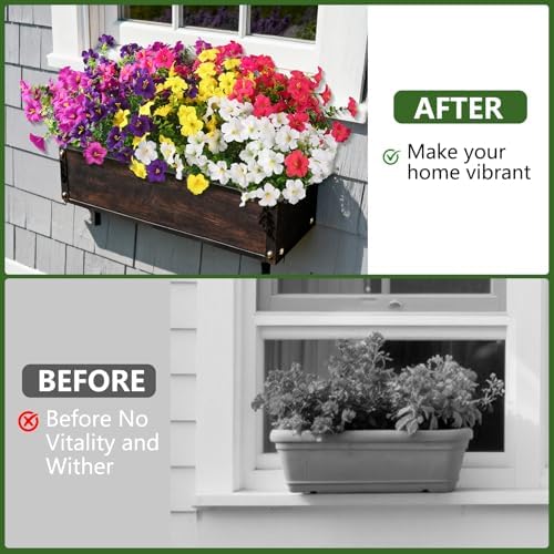 INQCMY Artificial Fake Petunias Flowers for Outdoors Spring Home Decoration