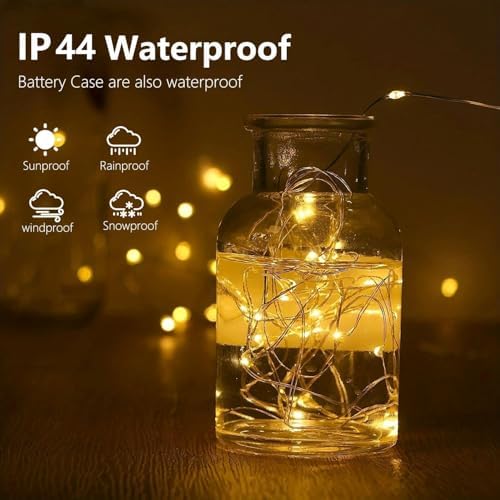 4 Pack Fairy Lights Battery Operated Twinkle String Light Remote Warm White