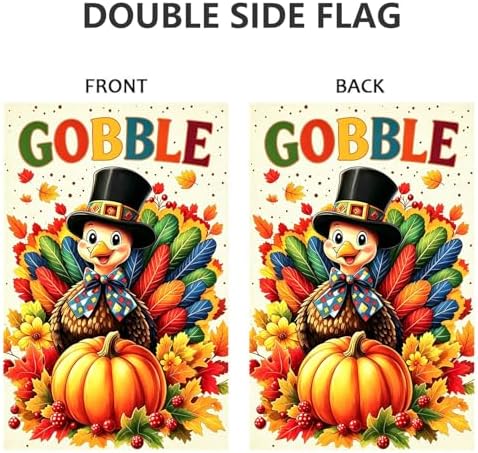 Thanksgiving Turkey Garden Flag Fall Decorations 12x18 Double Sided