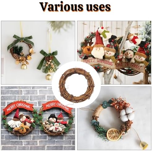 20 Pcs 4.72 Inch Natural Grapevine Wreath Set, Natural Rattan Wreath,Hand-Woven 4.72 Inch Vine Branch Wreaths, Perfect for DIY Crafts, Christmas Decorations, and Wedding Supplies