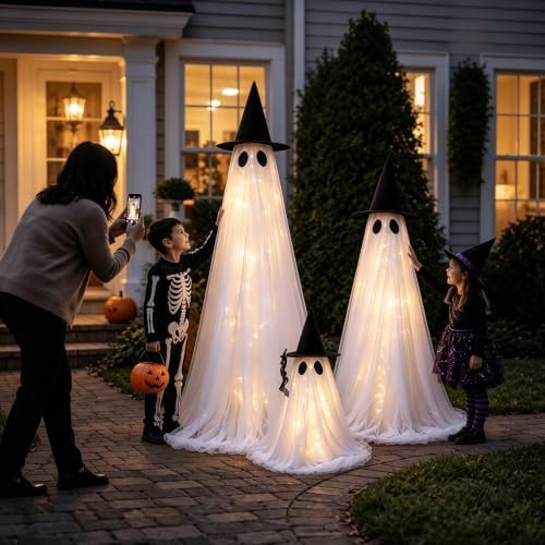 3 Packs Halloween Decorations Outdoor - Ghost Decor Halloween