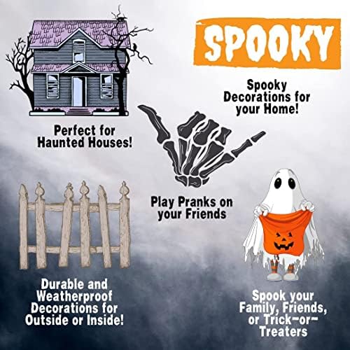 SCS Direct Kitten Skeleton Halloween 3 Pack - 7.5" Weather Resistant Decor