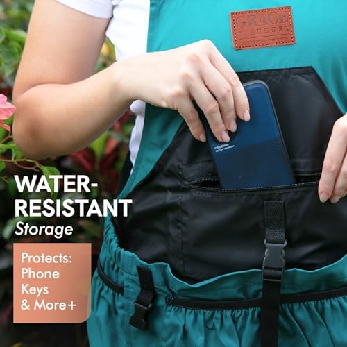 Grace and August Gardening Apron with Pockets for Women & Men - Garden Apron 7 Pockets & Internal Drawstring Bag - Great Gift
