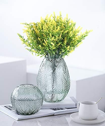RECUTMS 8Pcs Artificial Lavender Flowers for Outdoor Decoration,Fake Shrubs