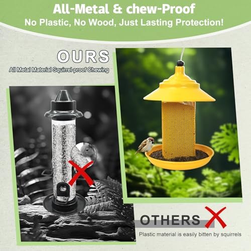 All-Metal Finch Feeder, Squirrel Resistant Nyjer Seed Bird Feeder Yellow