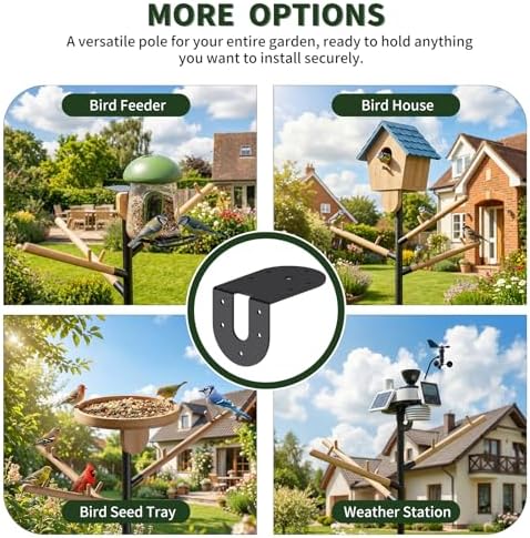 LONA 105 Inch Bird Feeder Pole for Outdoor, Squirrel Proof, 5-Prong Base