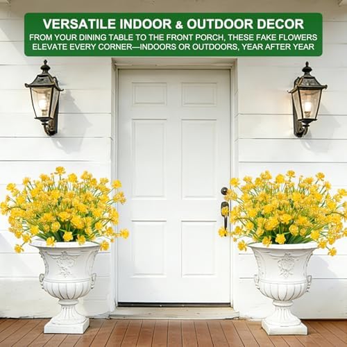 TURNMEON 12 Bundles Artificial Flowers for Outdoors Summer Decor