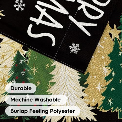 AVOIN colorlife Black Merry Christmas Trees House Flag Outside 28x40 Inch
