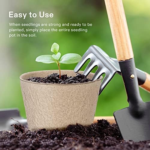 VIVOSUN 3.15“ Peat Pots, 60 Packs Seed Starting Pots with Drainage Holes