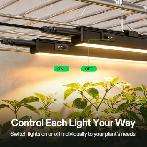VIVOSUN T5 Grow Lights for Indoor Plants, 3000K Full Spectrum, 1FT, 8-Pack
