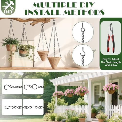 Dpyrrhic 236 Inch Black Hanging Chain,Hanging Basket Chain for Planter