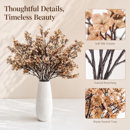 Mandy's 15 Bundles Artificial Light Brown Baby’s Breath Flowers