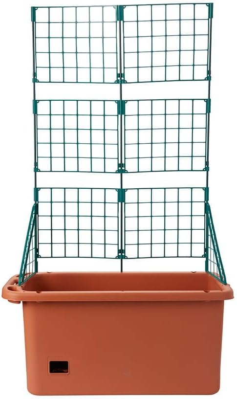 The Lakeside Collection Vegetable Planter with Wheels and Trellis - 58 Inch Self Watering