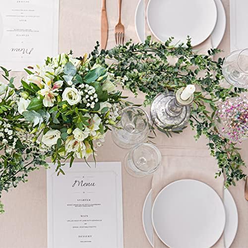 Sggvecsy Artificial Eucalyptus Garland 6 Pack Fake Eucalyptus Greenery Garland Faux Hanging Plants Artificial Vines, 5.6 Feet/Strand for Wedding Backdrop Arch Wall Table Party Outdoor Festival Decor