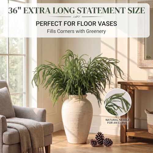 Montekin 4 Pcs 36 Inch Real Touch Christmas Norfolk Pine Branches