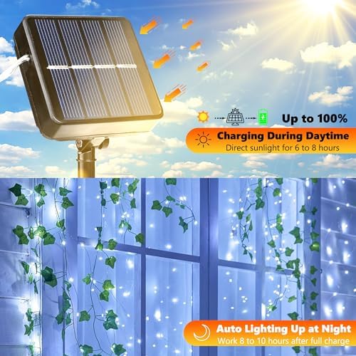 Joomer Solar Fairy Lights, 2-Pack Total 80FT 240LED String Lights, White
