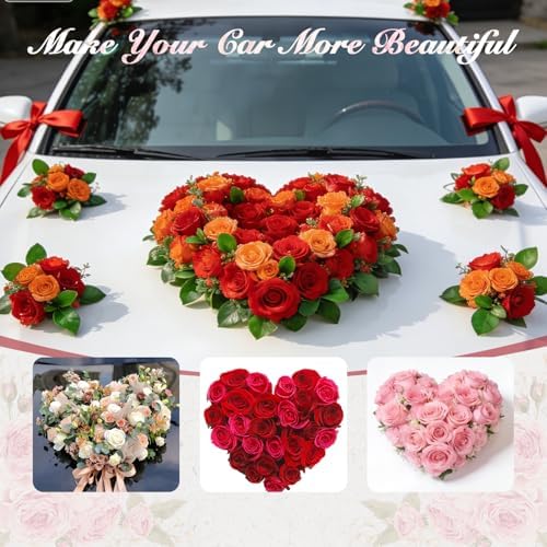 Heart-Shaped Floral Foam Cage with Suction Cup - 20cm for Wedding Car