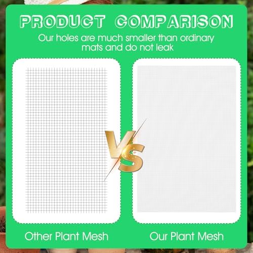 Ouligay 10pcs 11.8 X 7.8inch Flower Pot Hole Mesh Pad, Plastic Mesh Sheet, Keep Soil from Flowing Away,Bonsai DIY Drainage Netting Pot Bottom Grid Mat, White