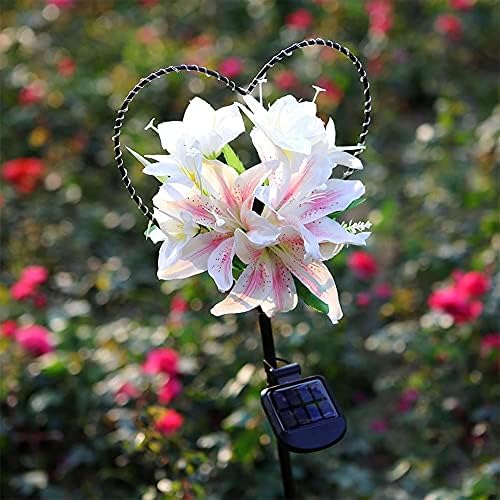 Starryfill Solar Garden Stake Lights, 39.5in Heart LED Memorial Grave Decor